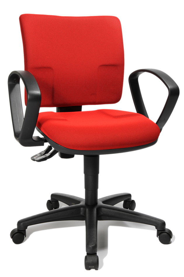 Fauteuil tournant de bureau "U 50", rouge avec accoudoirs optionnels type B2(B)