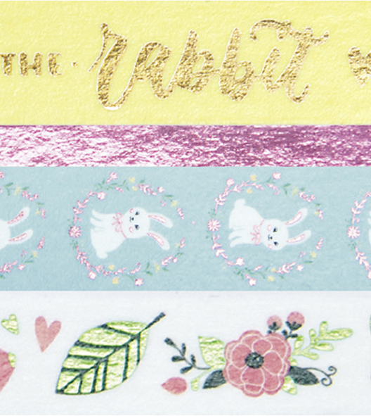 Rubans adhésifs décoratifs Washi-Tape "Follow the Rabbit", motifs
