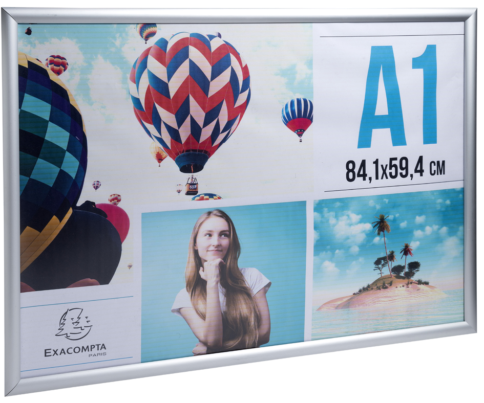 Cadre porte-affiche en aluminium, vue de profil