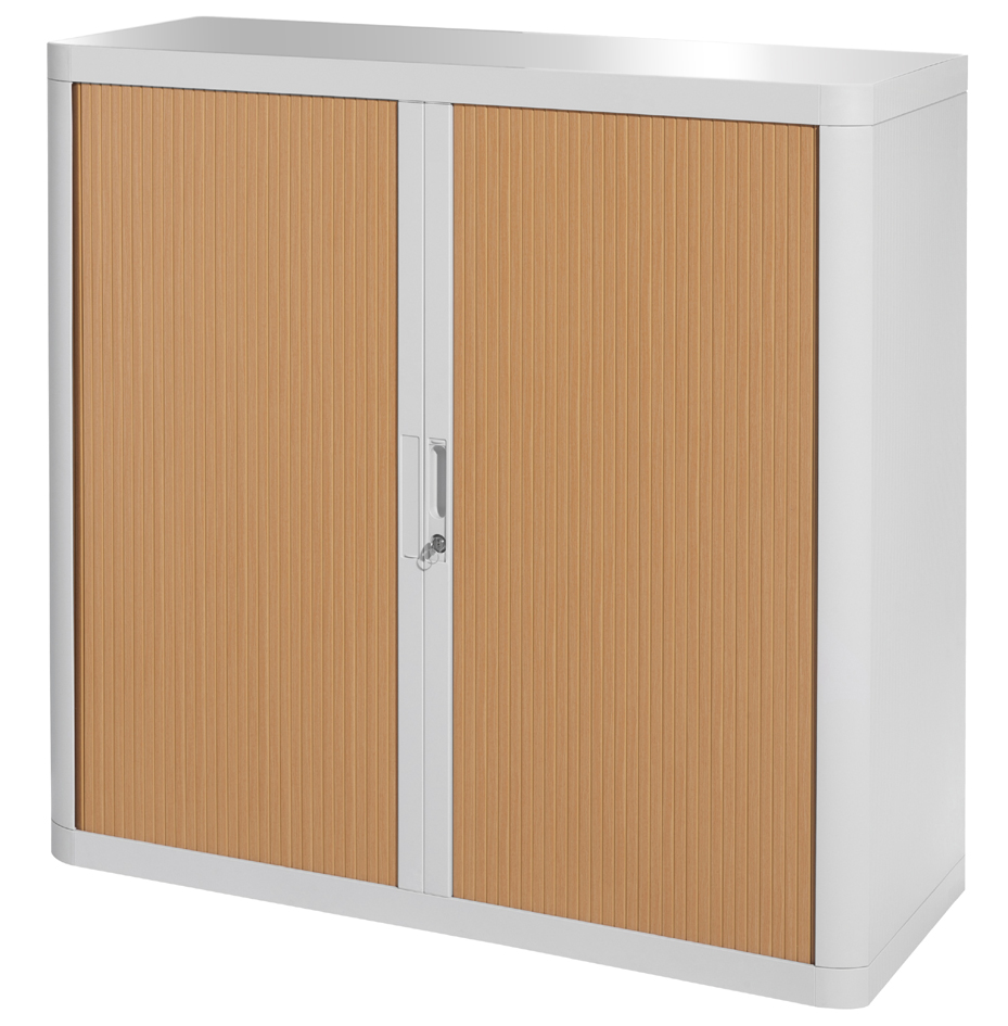 Armoire à rideau, gris / hêtre