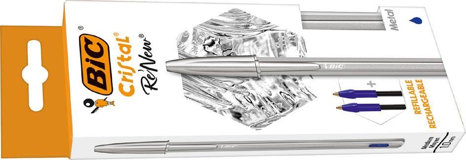 Visuel de référence: Stylo à bille Cristal RE'NEW, sur carte blister