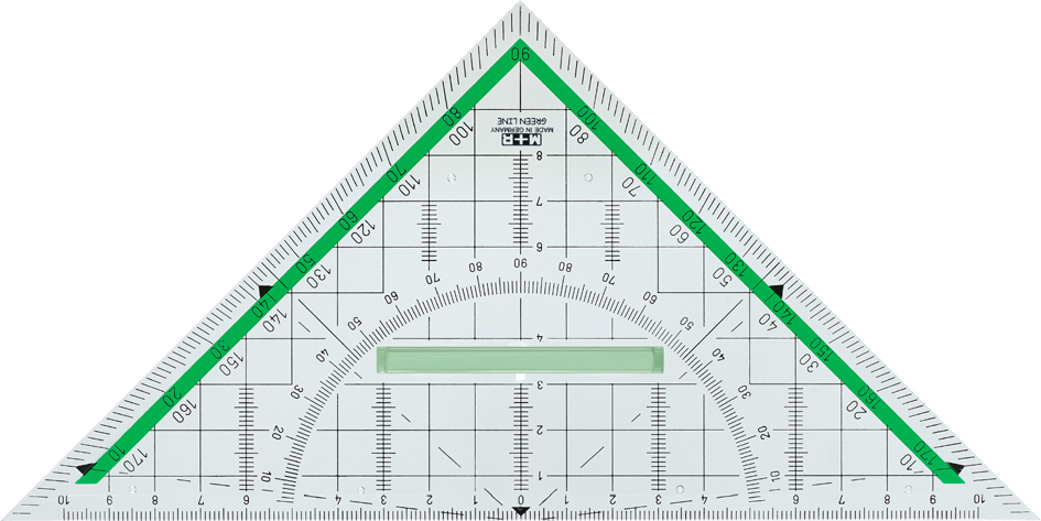 M+R Equerre géométrique 'Green Line', hypoténuse: 230 mm