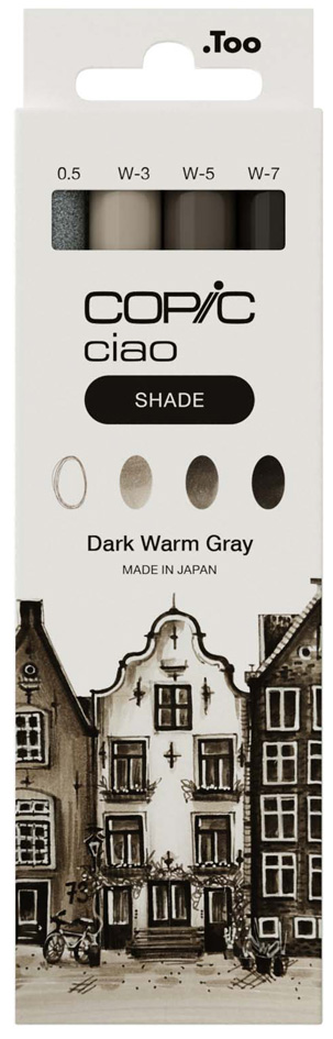 COPIC Marqueur ciao, kit 3+1 SHADE 'Dark Warm Gray'
