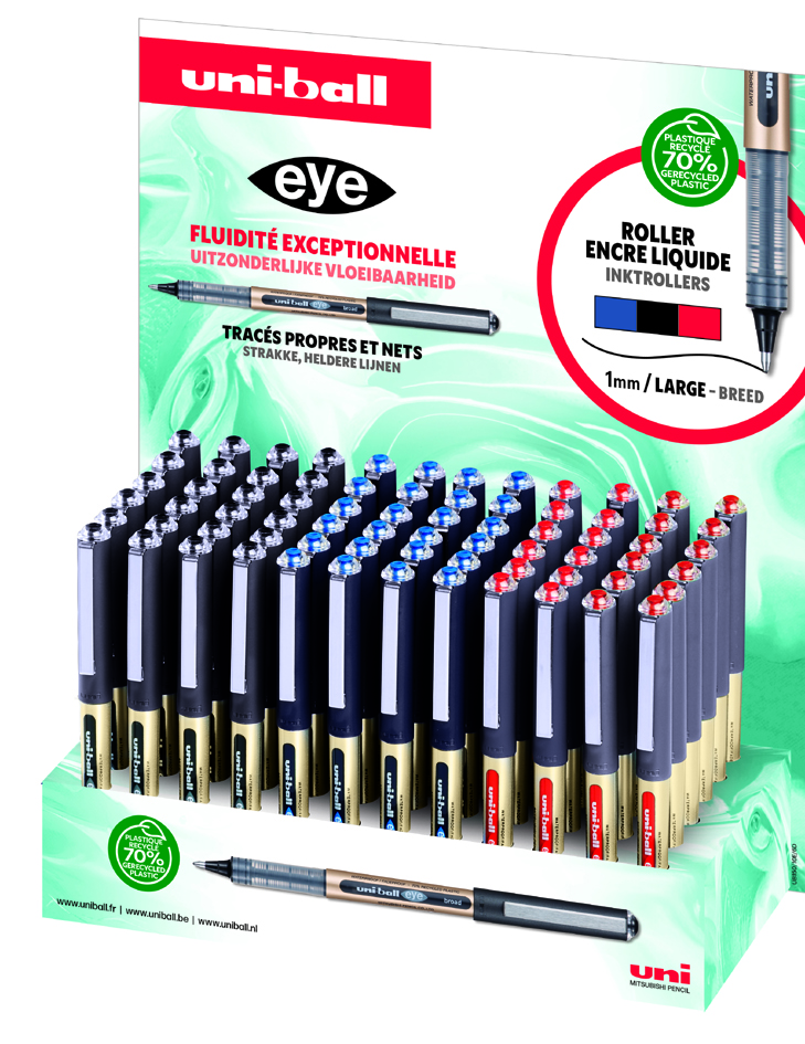 uni-ball Stylo roller eye broad UB150/10E, présentoir de 72