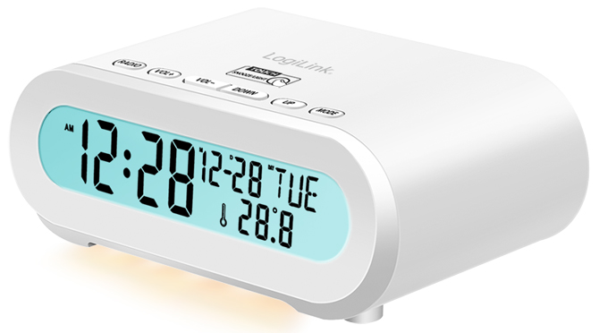 Radio-réveil digital, blanc