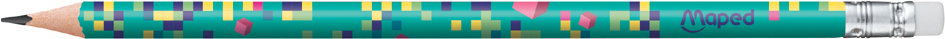 Crayon de papier PIXEL PARTY avec gomme