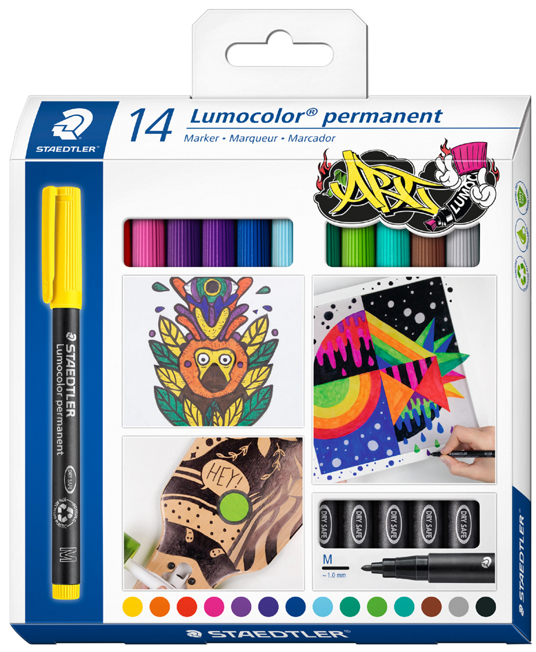 STAEDTLER Marqueur permanent 317M Lumocolor, étui de 14
