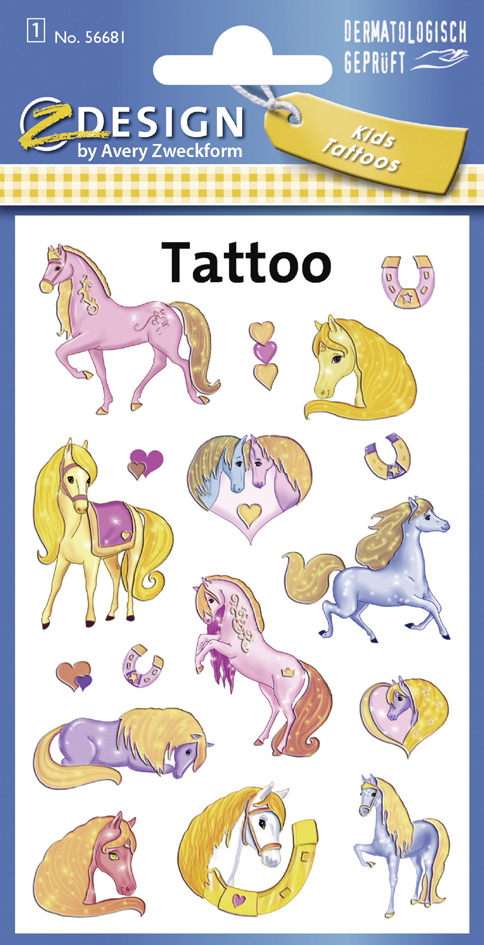 ZDesign KIDS Tatouage enfants 'chevaux', coloré