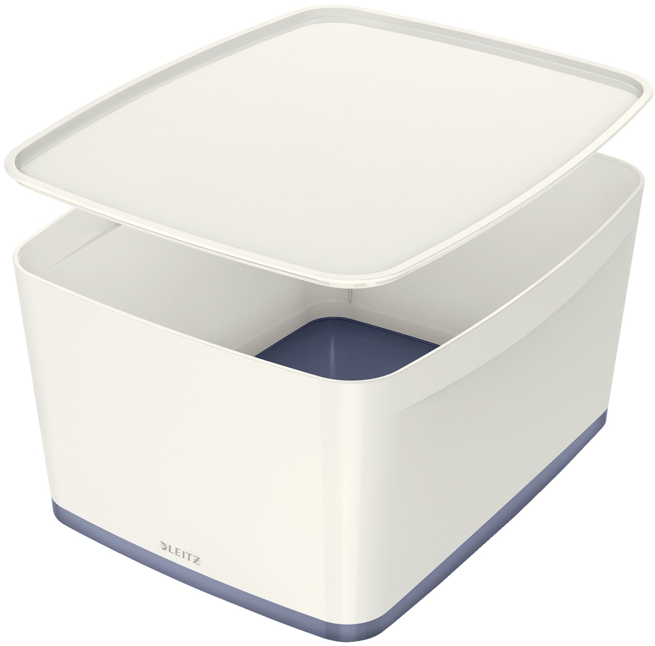 LEITZ Boîte de rangement My Box, 18 litres, blanc / gris