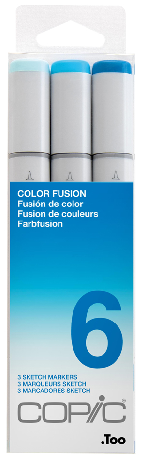 COPIC Marqueur sketch, kit de 3 'Color Fusion 6'