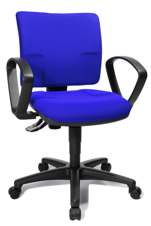 Fauteuil tournant de bureau "U 50", bleu avec accoudoirs optionnels type B2(B)