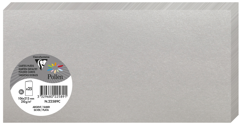 Pollen by Clairefontaine Carte double DL, argent