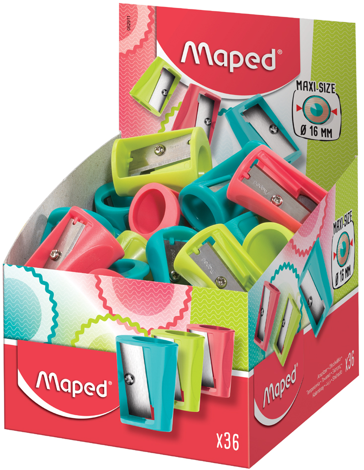 Maped Taille-crayon Vivo, en plastique, présentoir de 36