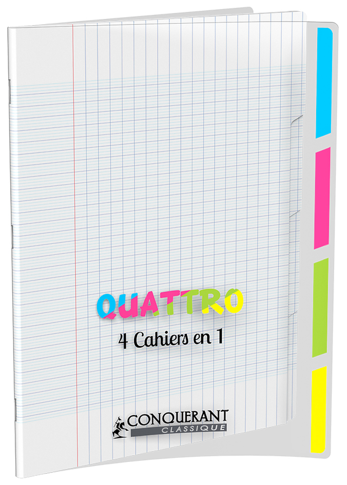 CONQUERANT CLASSIQUE Cahier 'QUATTRO', 170 x 220 mm, seyès