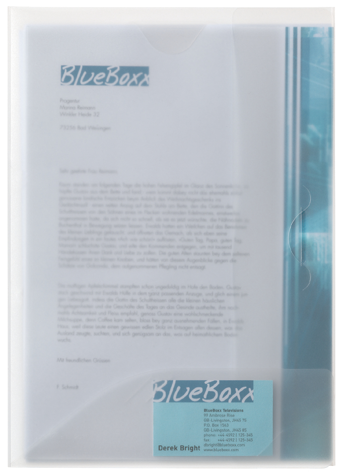Chemises de présentation, plastique