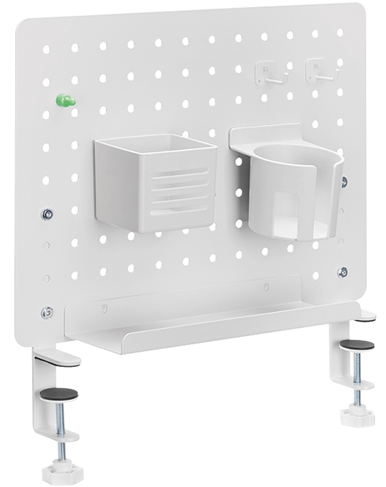 Organiseur de bureau avec panneau perforé (montage horizontal)