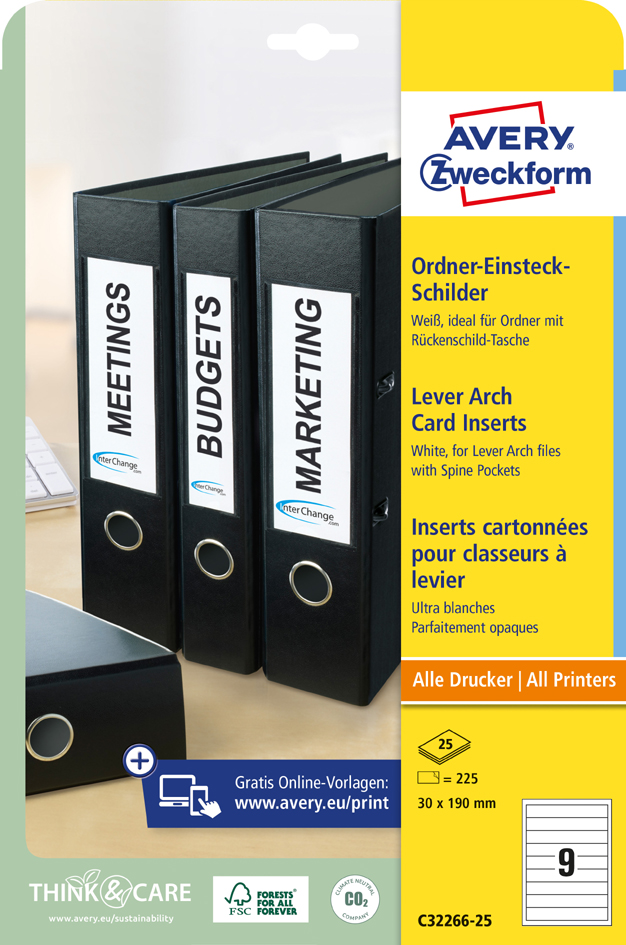 AVERY Zweckform Etiquette pour dos de classeurs, 50 x 146 mm