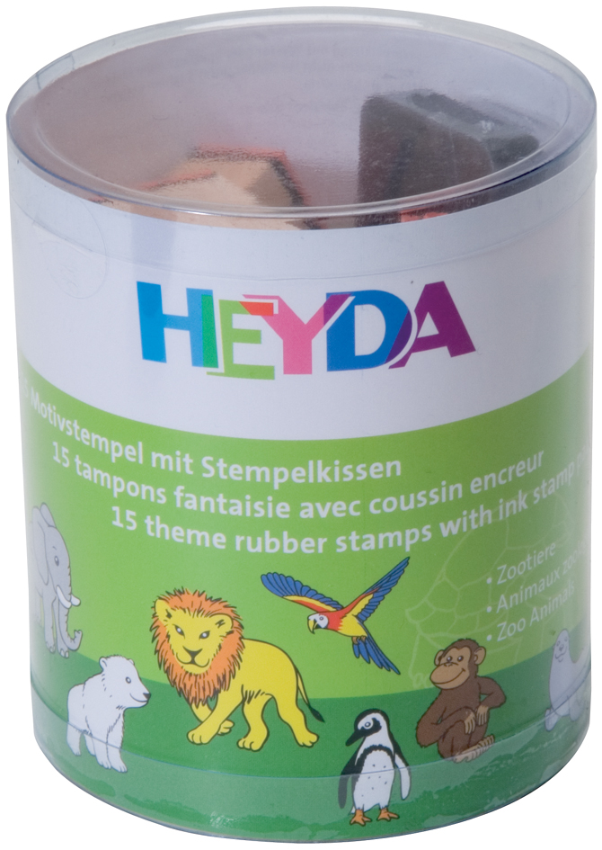 HEYDA Kit de tampons à motifs 'aminaux de zoo', en boite