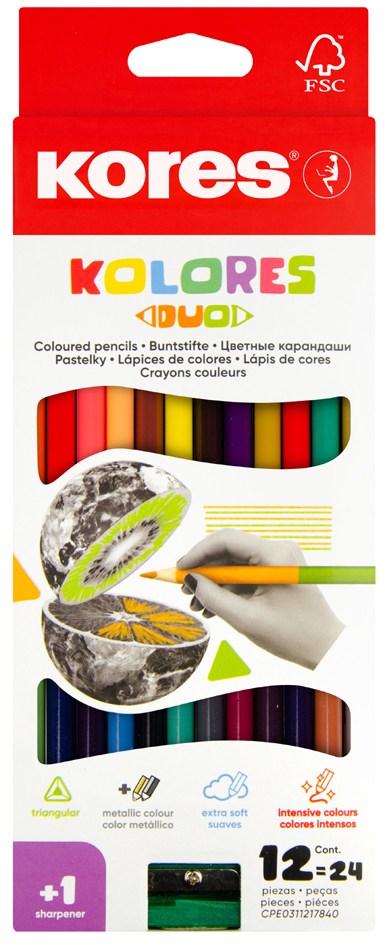 Sets de crayons de couleur, bicolore