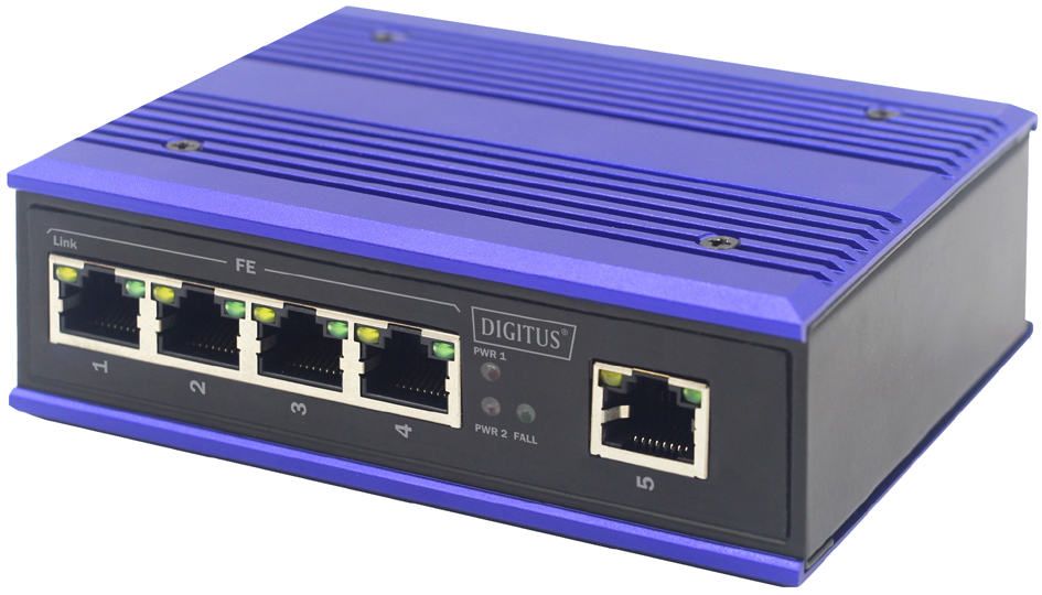 DIGITUS Commutateur industriel Fast Ethernet, 5 ports