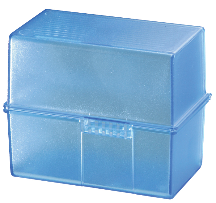 Visuel de référence : Boîte à fiches, bleu transparent