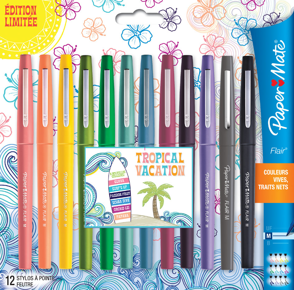 Paper:Mate Stylo feutre Flair TROPICAL VACATION, étui de 12