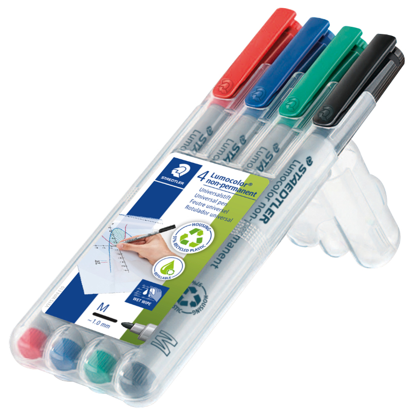 STAEDTLER Marqueur non permanent 315M Lumocolor, étui de 4