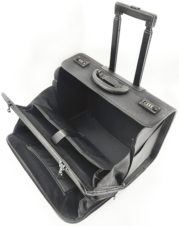 Valise pour pilotes rPET SAMAR, ouverte