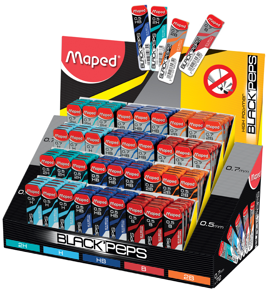 Maped Mine pour porte-mines BLACK'PEPS, présentoir de 144