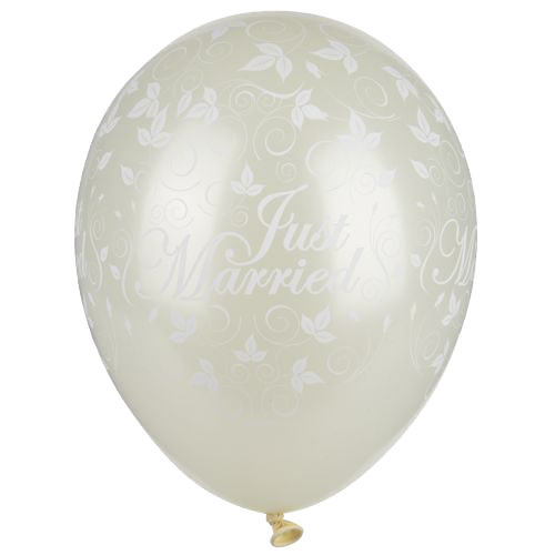 PAPSTAR Ballon de baudruche 'Just Married', ivoire métallisé