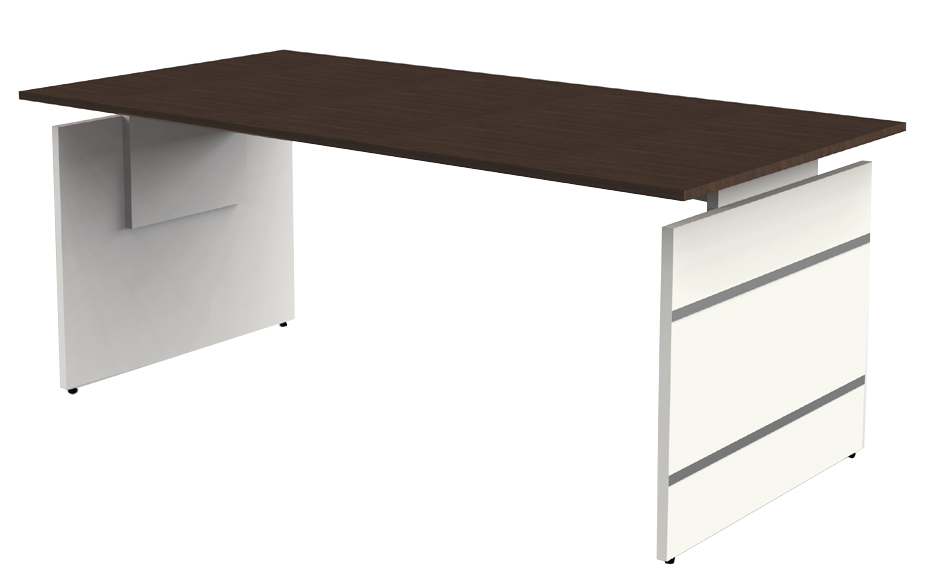 Visuel de référence: bureau avec piètement panneau "Form 4", wengé