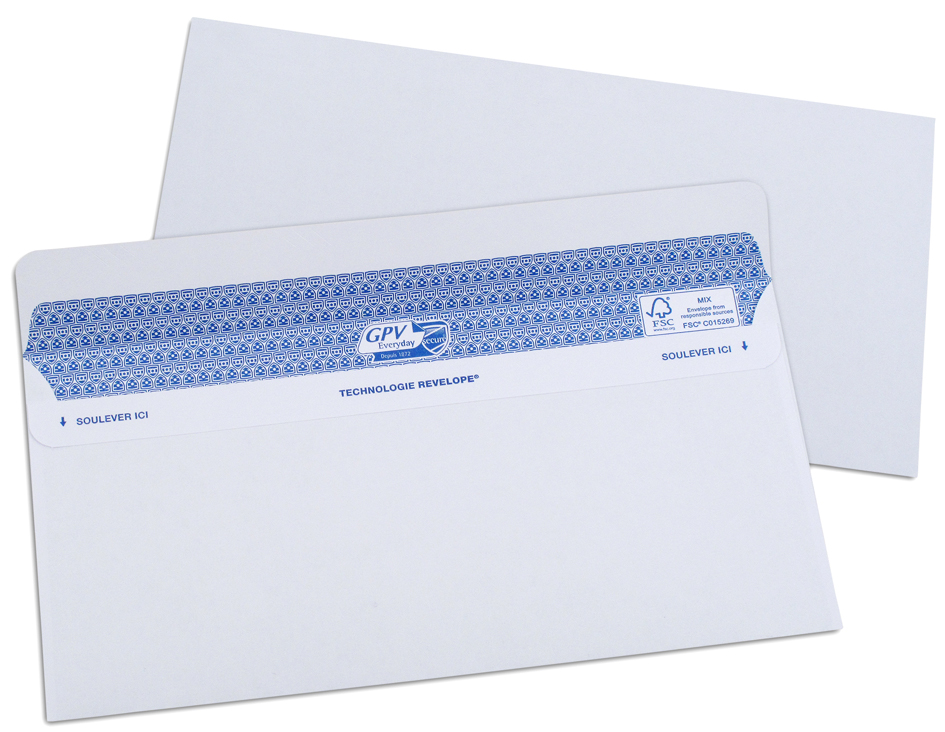 GPV Enveloppes SECURE, 162 x 229 mm, sans fenêtre, blanc