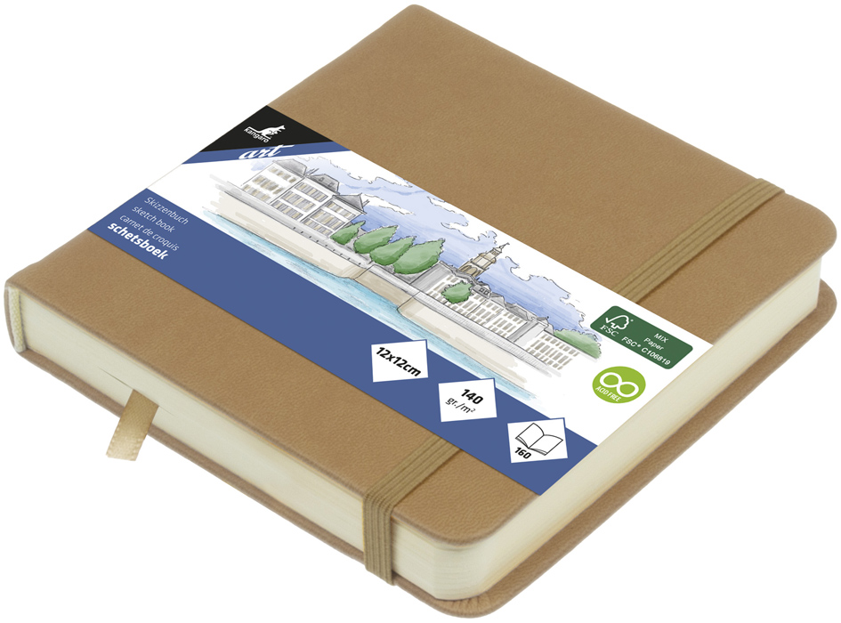 kangaro Carnet de croquis, 160 pages, 120x120 mm, taupe