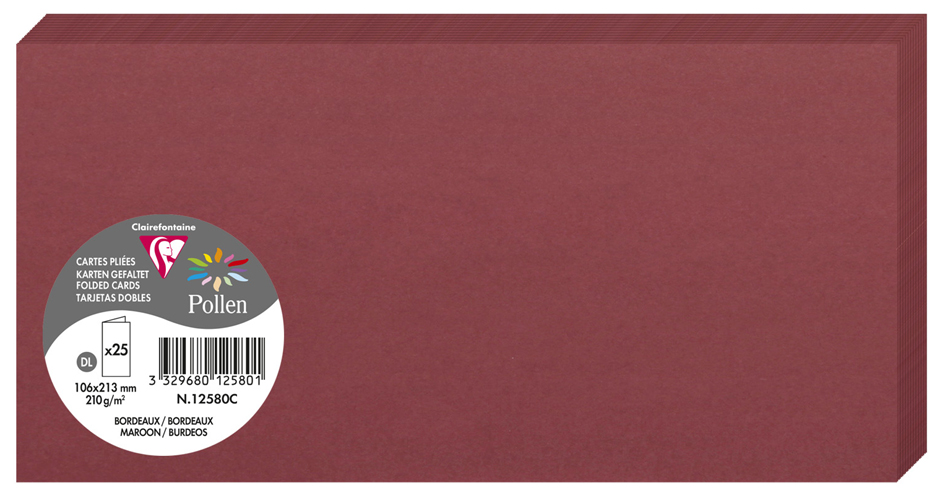 Pollen by Clairefontaine Carte double DL, bordeaux