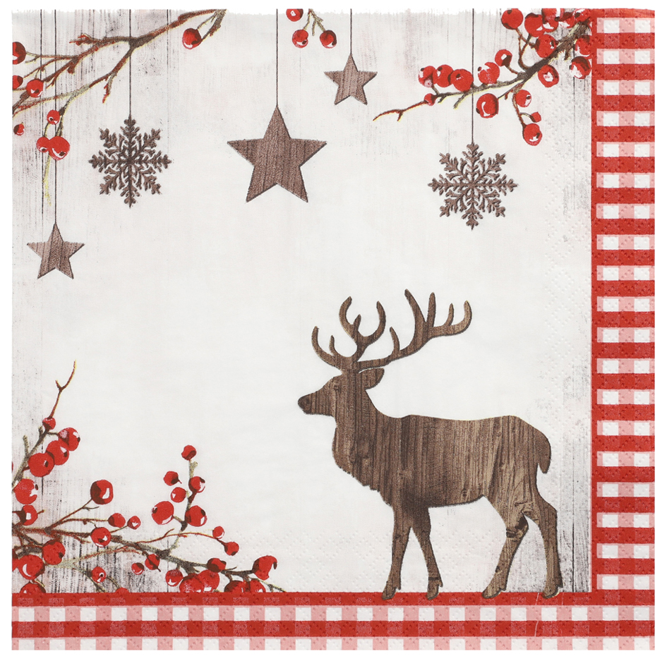 PAPSTAR Serviette à motif de Noël 'X-mas Deer'