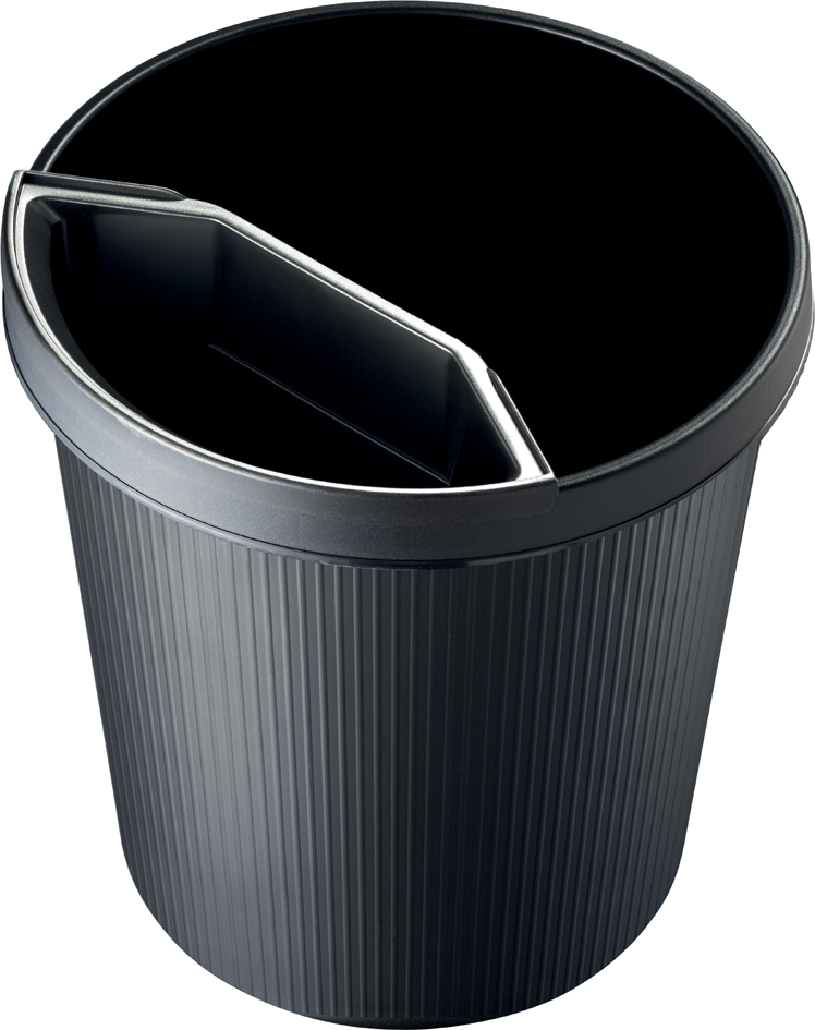 Corbeille "the german line", noir - avec insert pour déchets