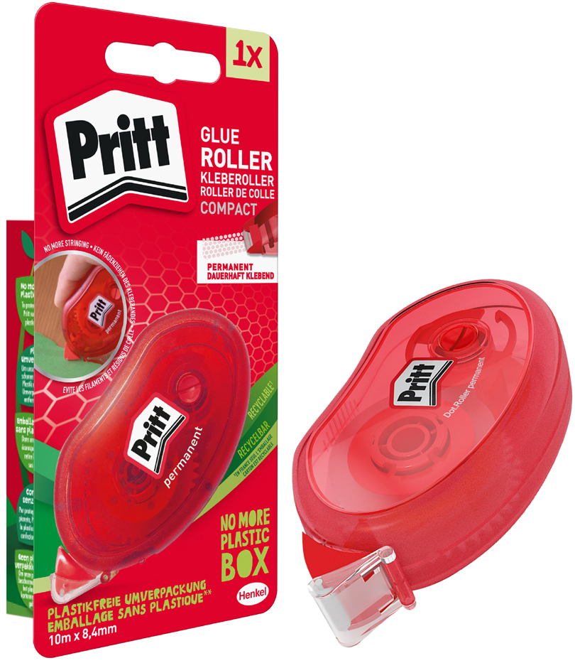 Pritt Roller de colle Compact, permanente, 8,4 mm x 10 m