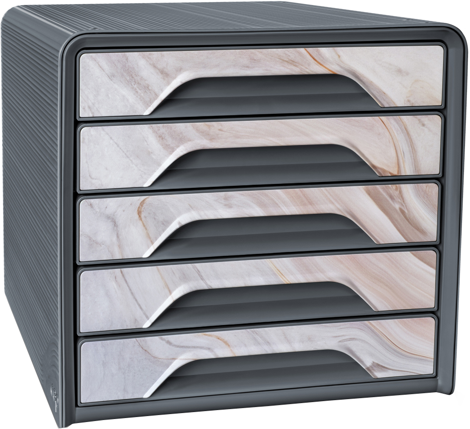 CEP Bloc de classement mineral, 5 tiroirs, marbre rose