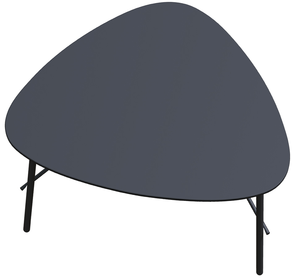 PAPERFLOW Table d'appoint LAZY, (L)605 x (P)500 mm, noir