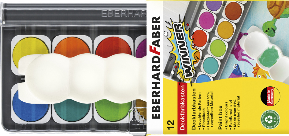 EBERHARD FABER Boîte de peinture WINNER, 12 couleurs