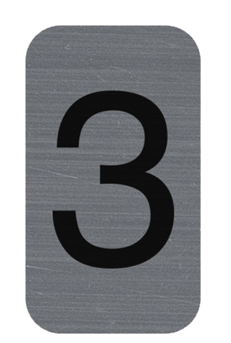 EXACOMPTA Plaque de signalisation chiffres '3', 25 x 44 mm
