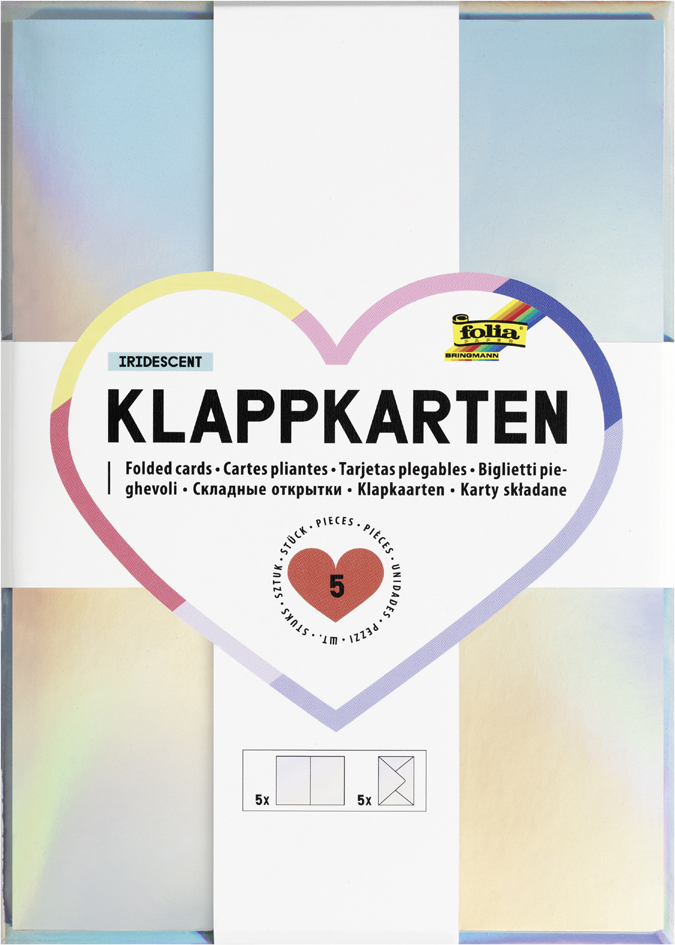folia Kit de cartes pliantes, 105 x 150 mm, irisé