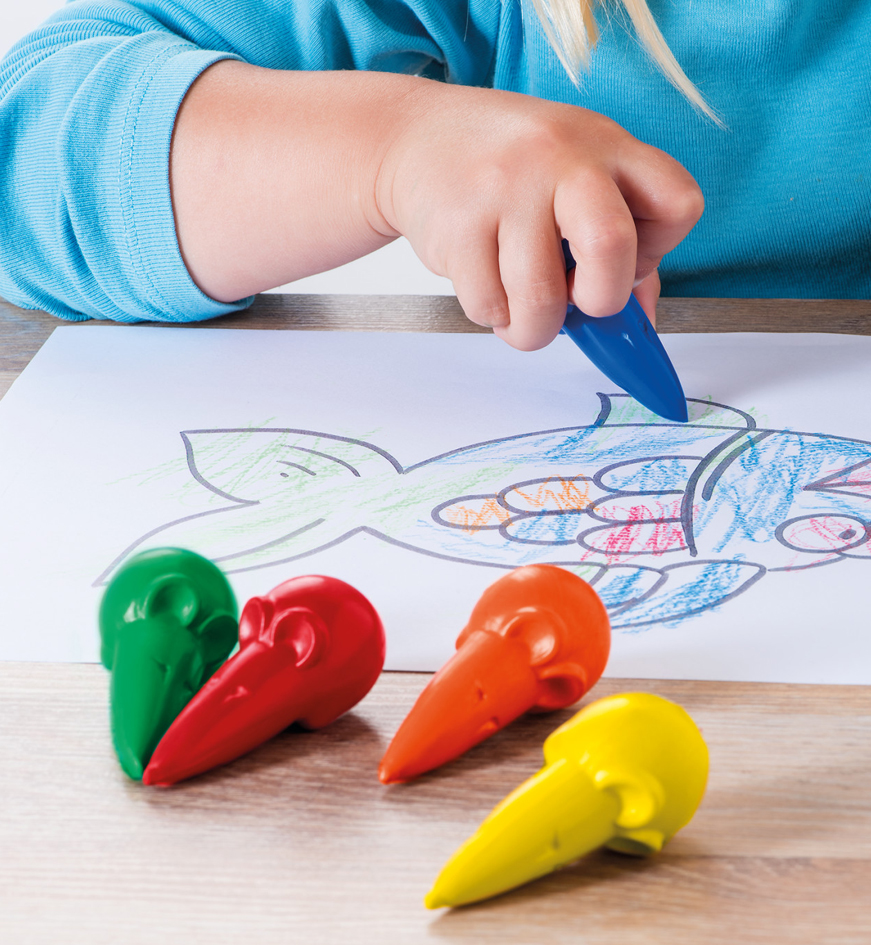 Crayons de cire, avec formes