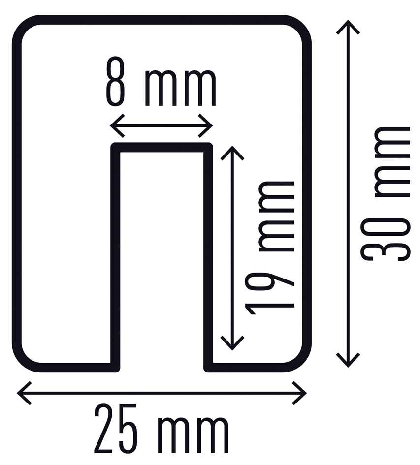Vue détaillée: dimensions du profilé de protection d'arêtes E8