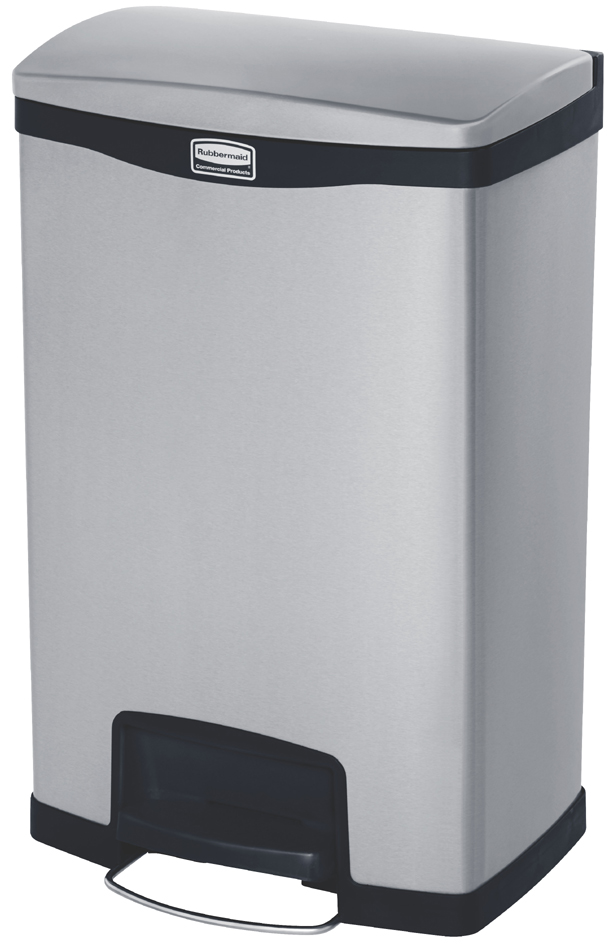 Rubbermaid Collecteur à pédale Slim Jim, en métal, 50 litres