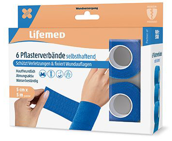 PAPSTAR Pansement, auto-adhésif, 2 rouleaux, bleu