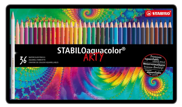 STABILO Crayon de couleur aquacolor 'ARTY', étui métallique