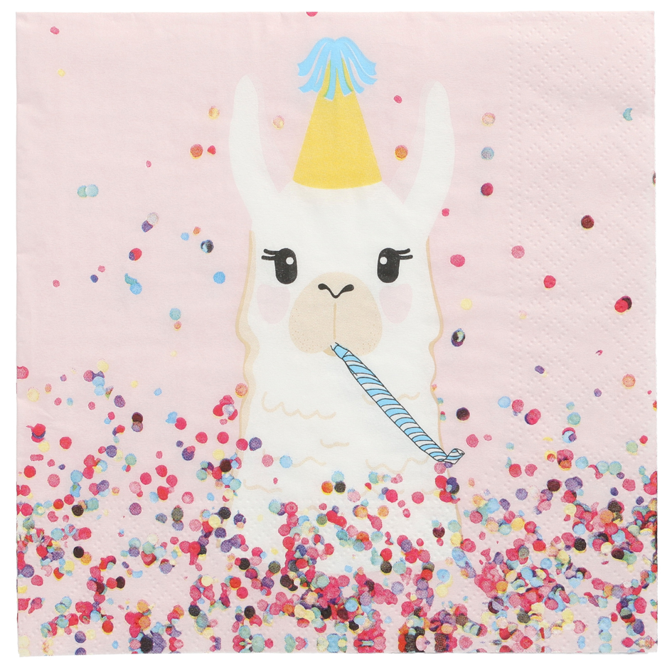 PAPSTAR Serviette à motif 'Lama Party', 330 x 330 mm