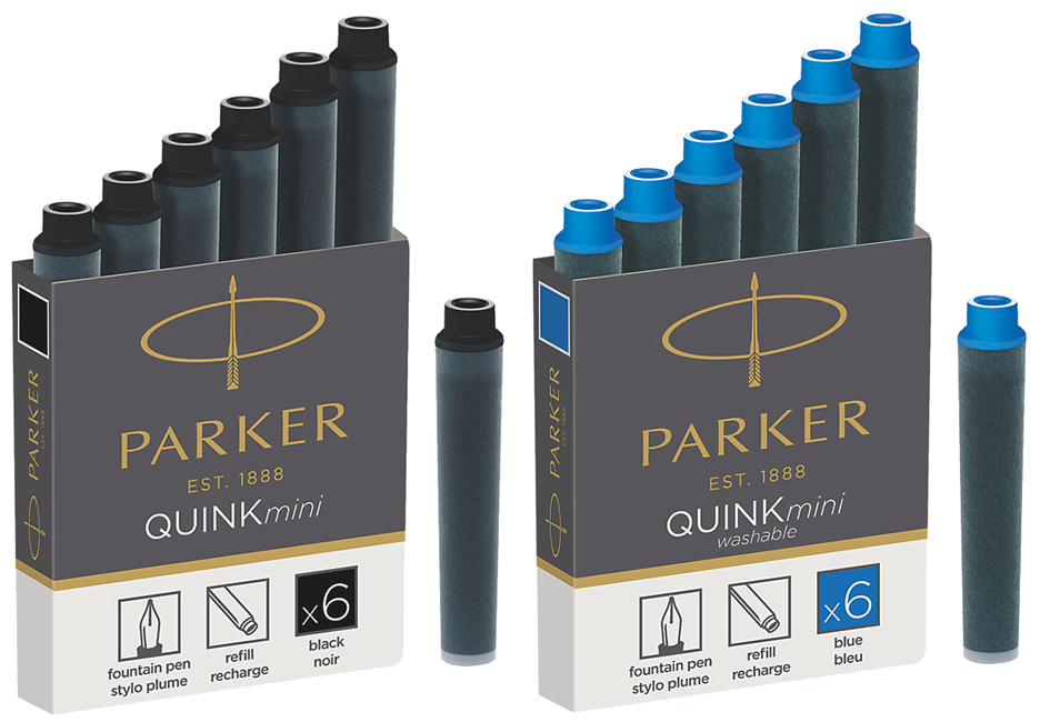 PARKER Cartouches d'encre Mini QUINK, effaçable, bleu