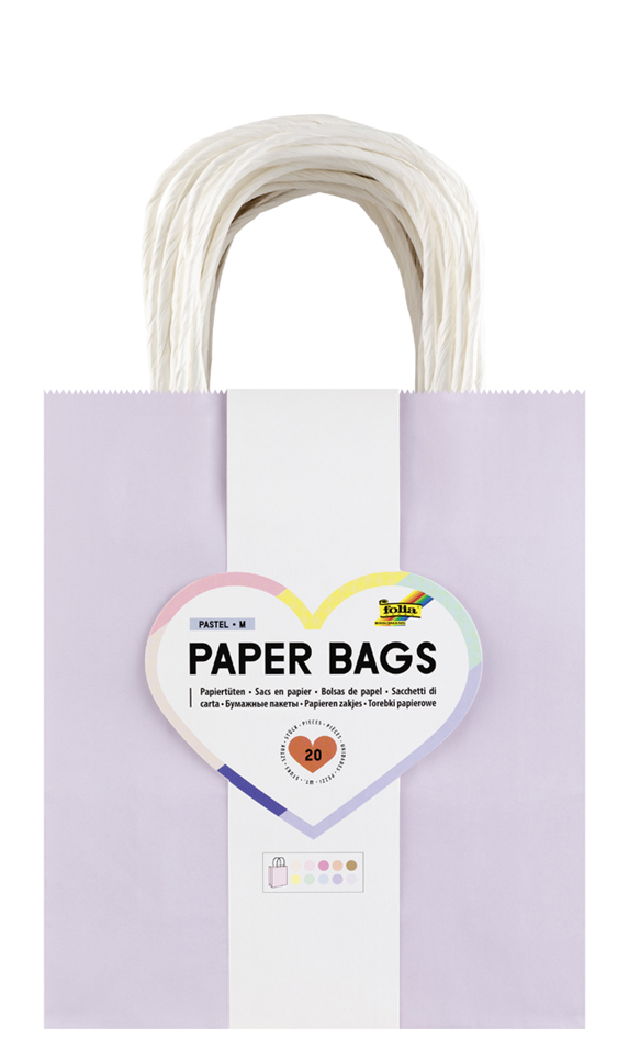 folia Sac en papier PASTEL, taille: M, assorti